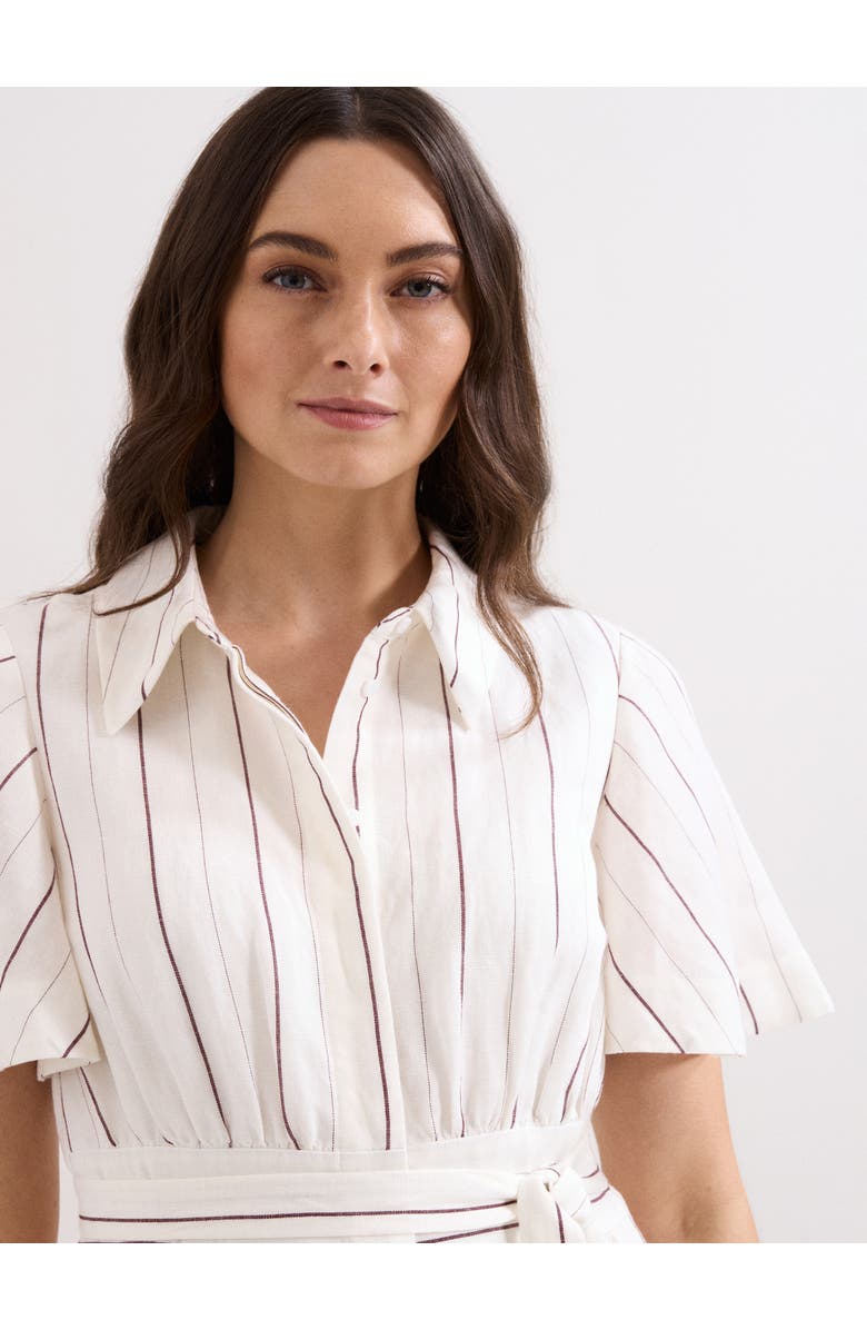 Phase Eight Marielle Striped Shirt Dress, Alternate, color, White