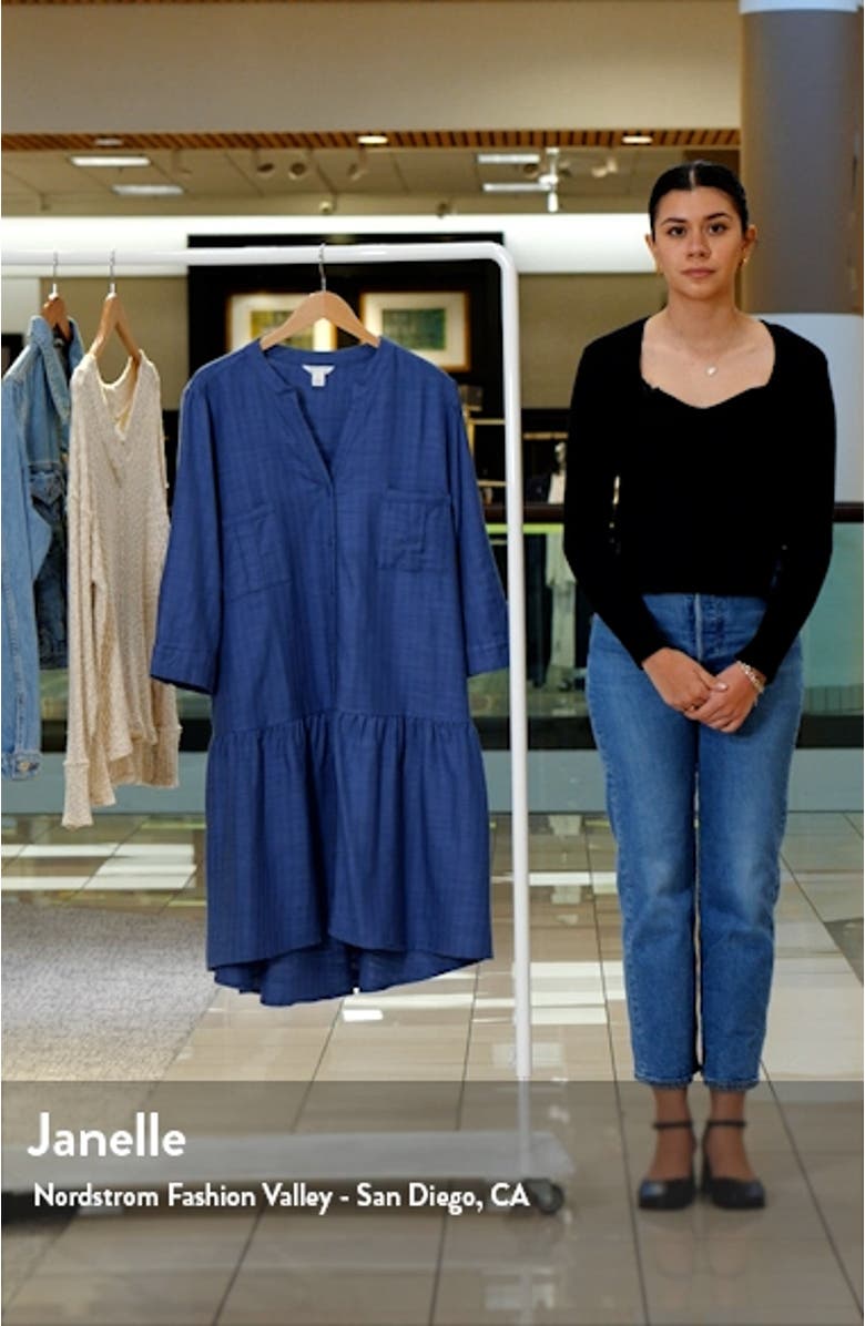 Pocket Drop Waist Cotton Blend Dress, sales video thumbnail