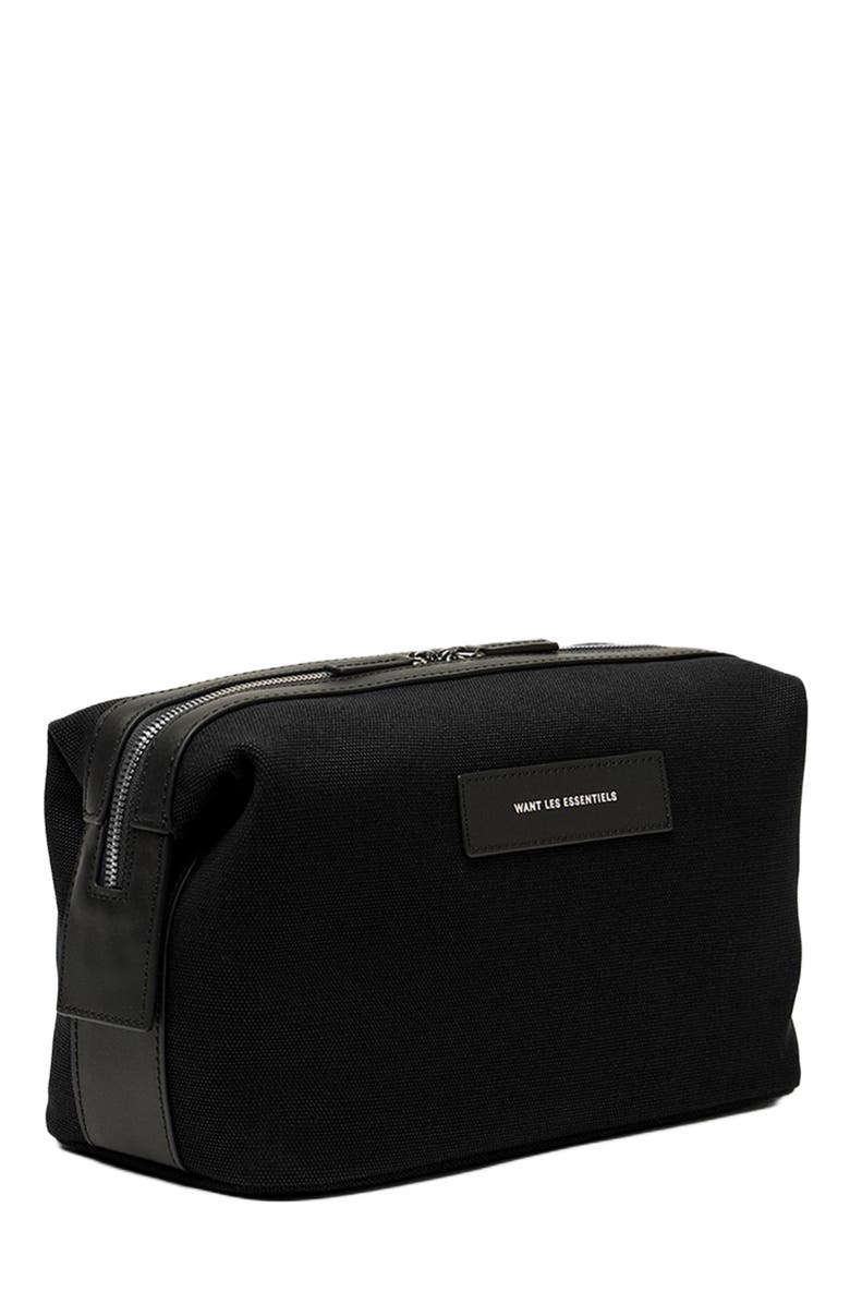 Want Les Essentiels Kenyatta Organic Cotton Canvas Toiletry Bag, Alternate, color, Black