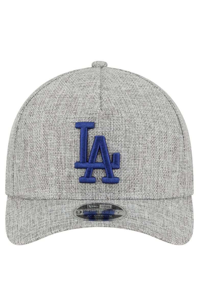 New Era Men's New Era Gray Los Angeles Dodgers Cotton Weave M-Crown A-Frame 9FORTY Adjustable Hat, Alternate, color,