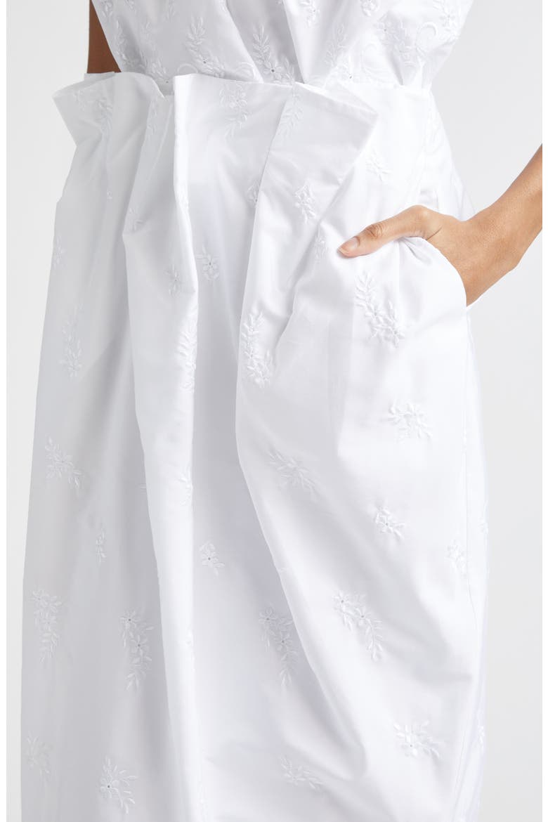 Pleated Waist Poplin Pencil Skirt, Alternate, color, WHITE