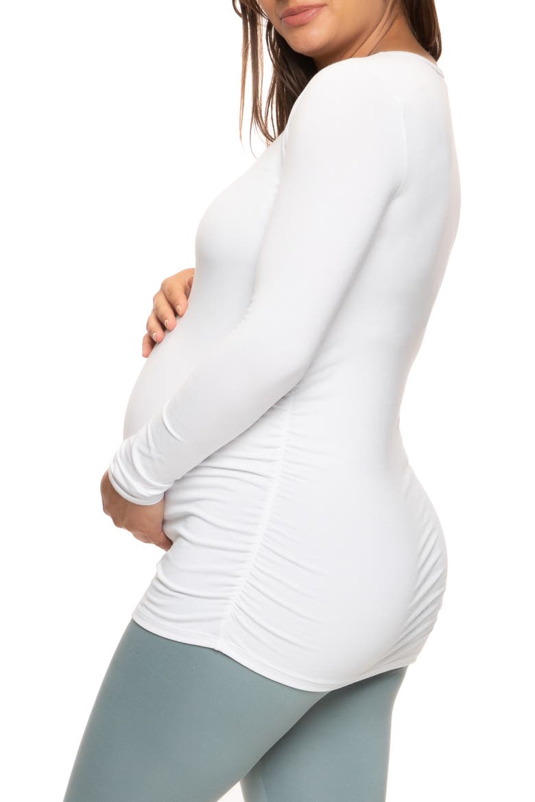 Stretch Cotton & Modal Maternity T-Shirt, Alternate, color, WHITE