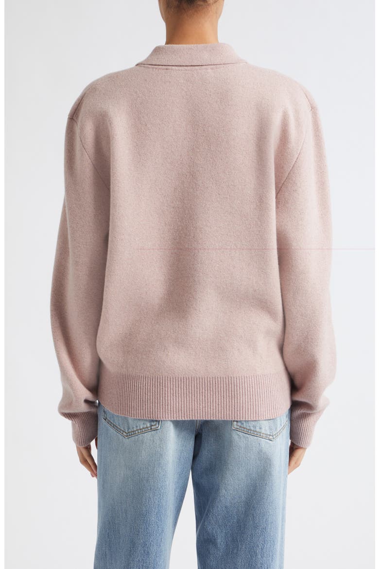 Compact Mouliné Polo Sweater, Alternate, color, PINK MELANGE