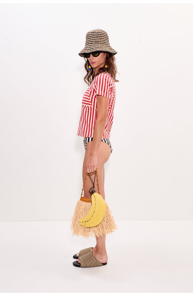 SIMONMILLER Kini Striped T-shirt, Alternate, color, Venetian Red Stripe