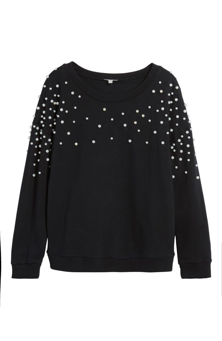Halogen<sup>®</sup> Beaded Sweatshirt, Alternate, color, 