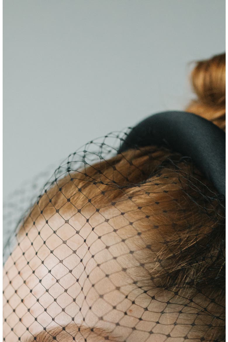 Tori Voilette Headband, Alternate, color, BLACK