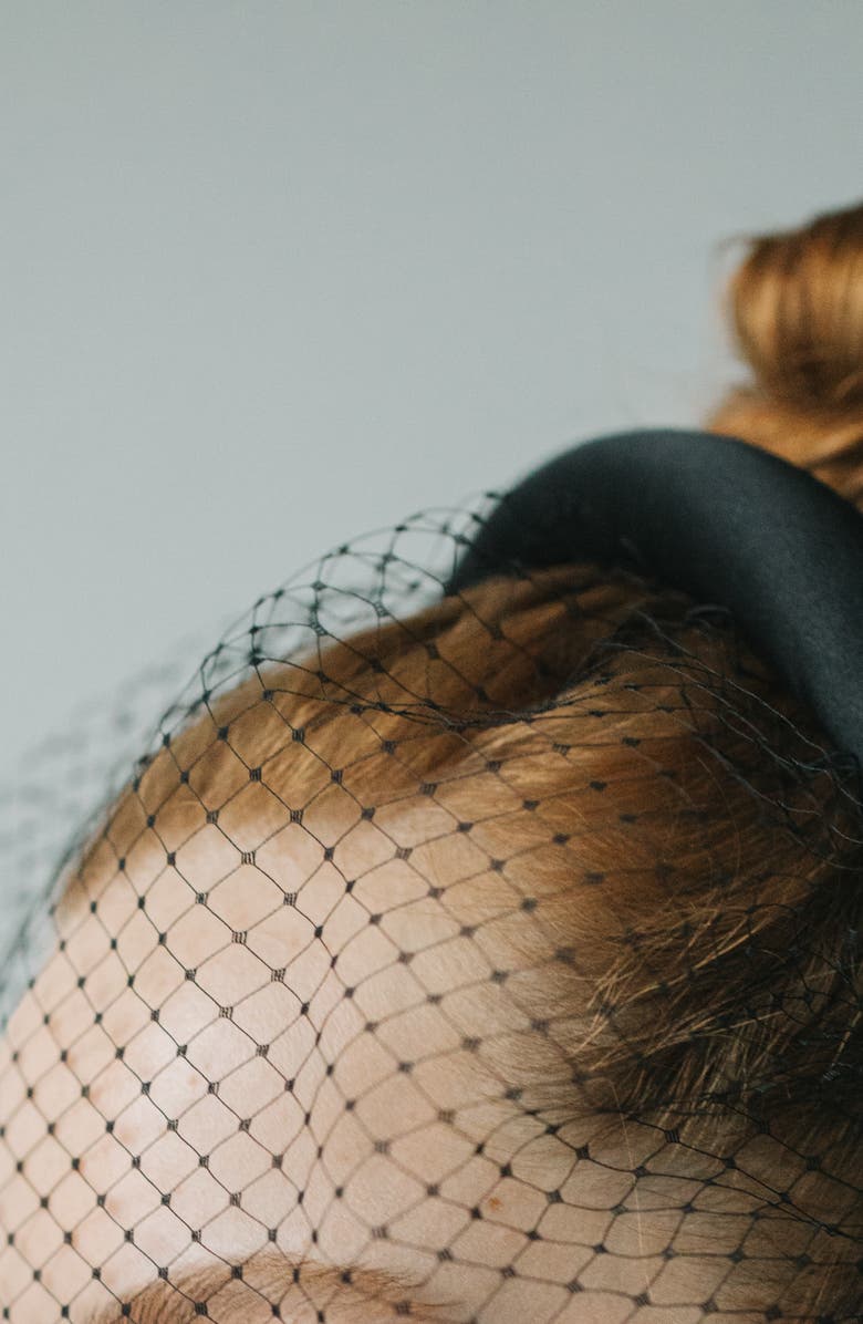 Jennifer Behr Tori Voilette Headband, Alternate, color, Black