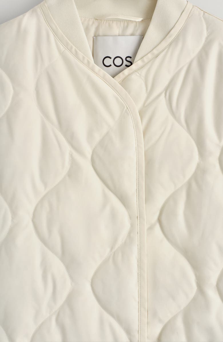 COS Oversize Quilted Down & Feather Jacket, Alternate, color, White Dusty Light