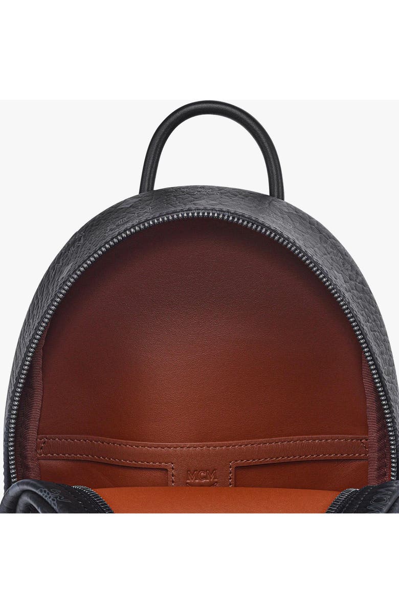 MCM Stark Side Studs Backpack in Visetos, Alternate, color, Black