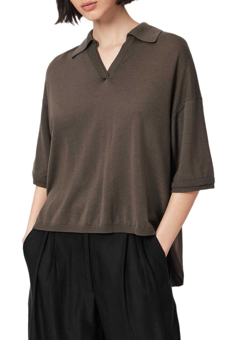 Bern Merino Wool Polo, Main, color, SAGE GREEN