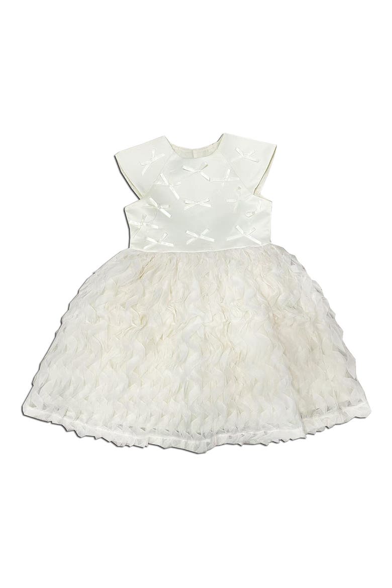 Kids' Bow Textured Dress, Main, color, IVORY