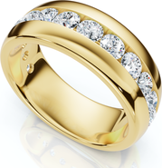 Bliss Diamond 1 1/2Ct Men's Diamond Wedding Anniversary Ring 10k Gold Channel Set Lab Grown