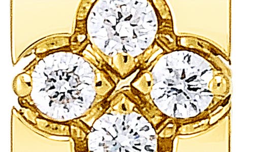 Roberto Coin Verona Diamond Huggie Hoop Earrings In Yellow Gold/diamond