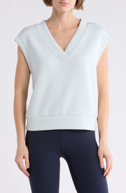 Whisper V-Neck Short Sleeve Knit Top