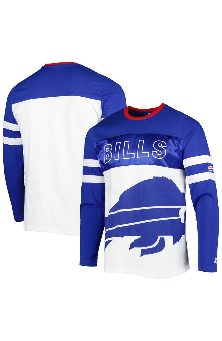 STARTER Men's Starter Royal/White Buffalo Bills Halftime Long Sleeve T-Shirt, Main, color, 
