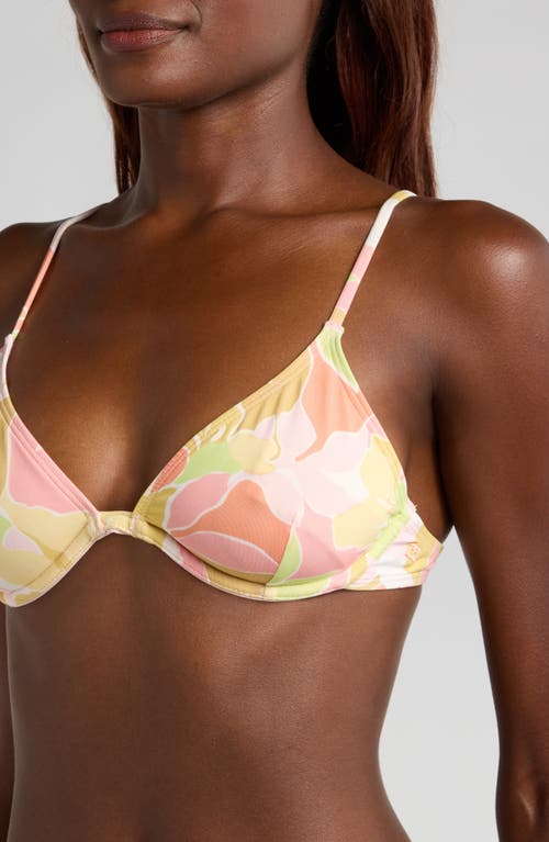 Billabong Sunshine Diaries Reese Triangle Bikini Top In Multi Pink