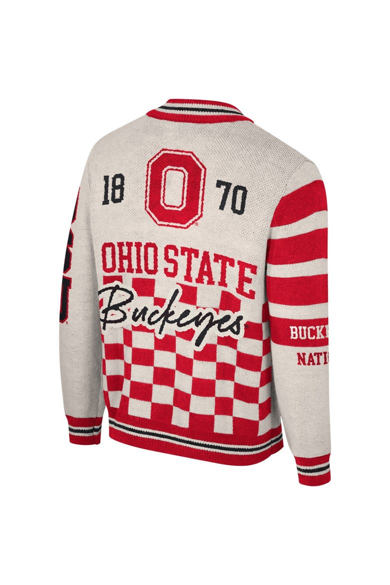 Unisex The Wild Collective Cream Ohio State Buckeyes Jacquard Full-Zip Sweater, Alternate, color, Cream