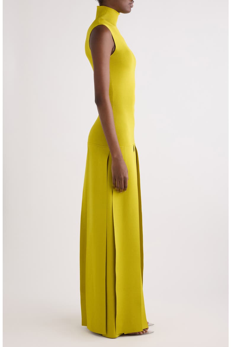 Pleated Funnel Neck Sweater Dress, Alternate, color, LIME