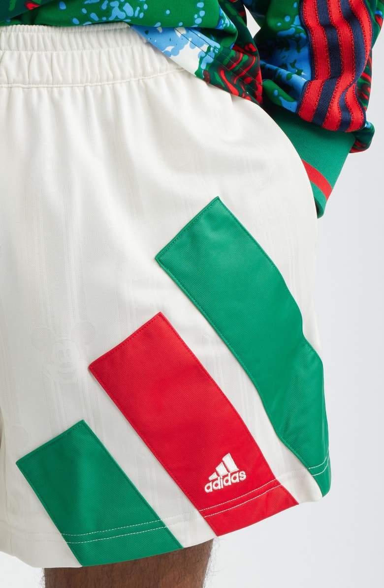 adidas Originals x Brain Dead Disney Football Shorts, Alternate, color, Chalk White