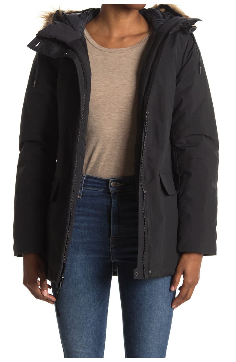 Helly Hansen Classic Faux Fur Trim Hooded Insulated Parka, Main, color,