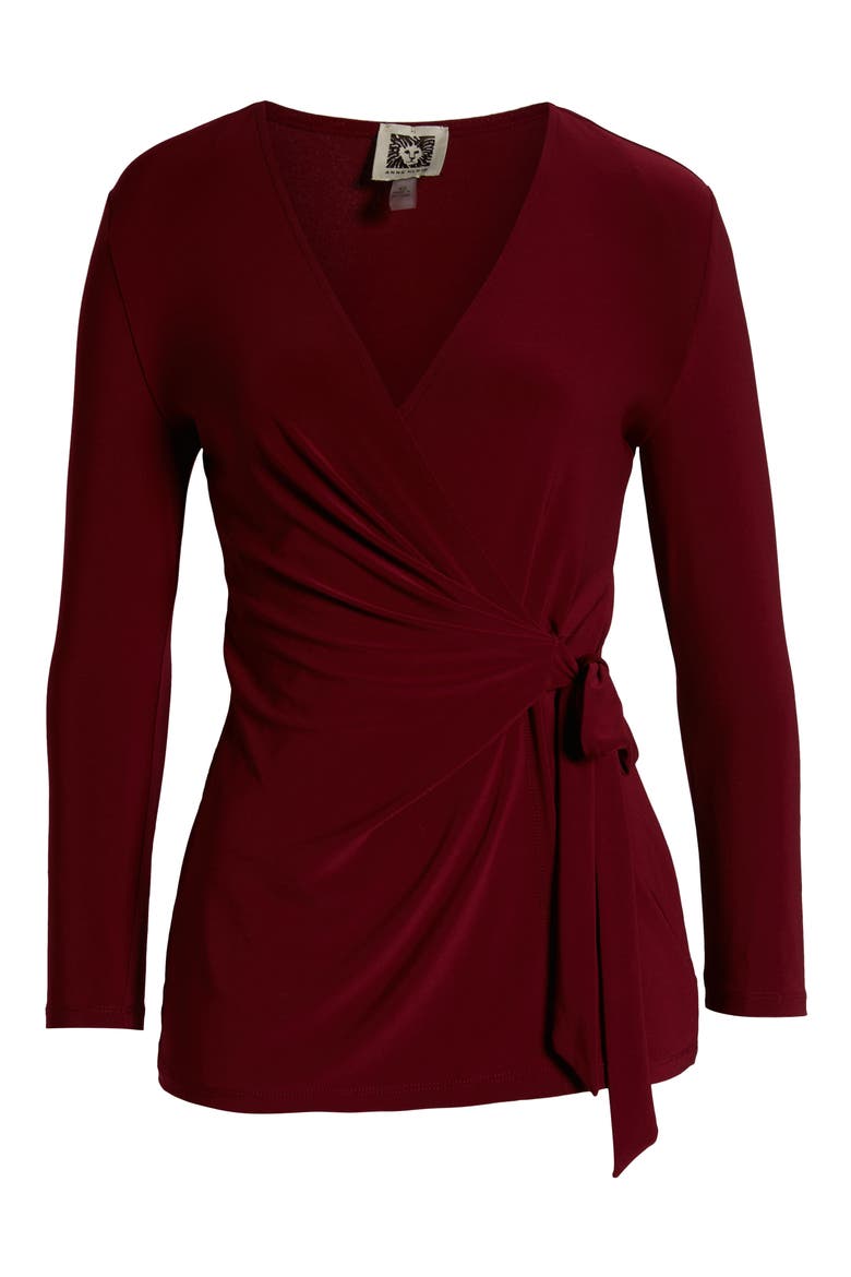 Wrap Style Top, Alternate, color, CORDOVAN