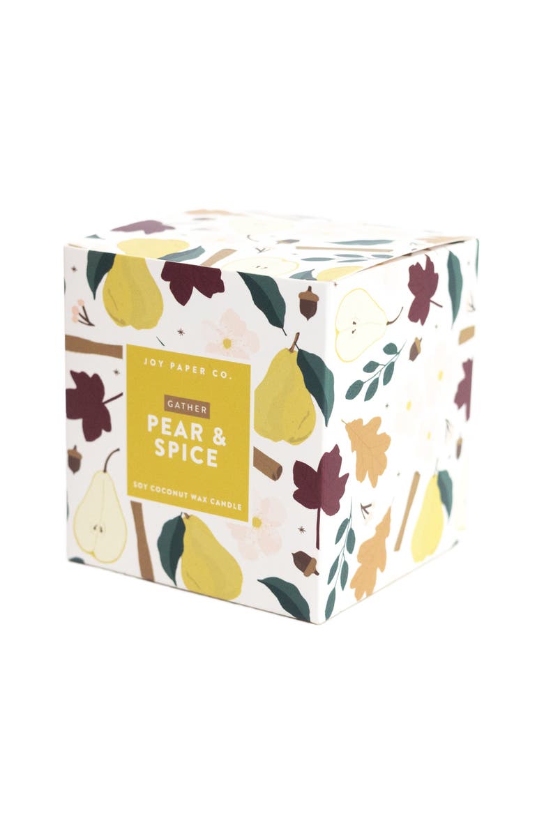Joy Paper Co. Gather Pear Spice Blend Coconut Soy Candle, Alternate, color, White Glass Tumbler