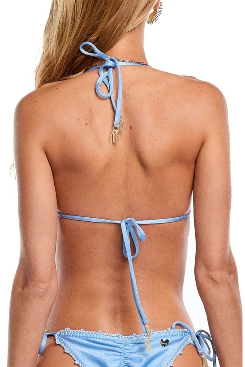 Miss Flowers Crochet Bikini Top, Alternate, color, BLUE