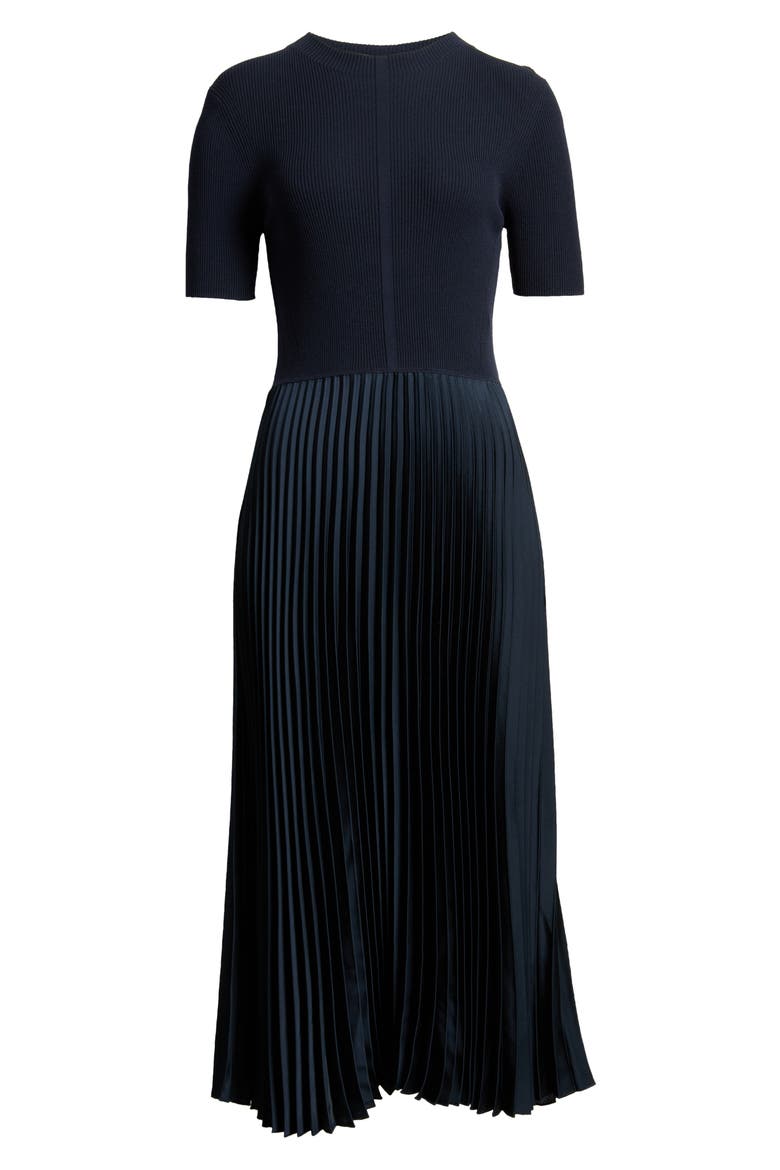 Fadrid Ribbed Pleated A-Line Dress, Alternate, color, DK BU