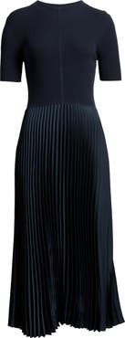 BOSS Fadrid Ribbed Pleated A-Line Dress