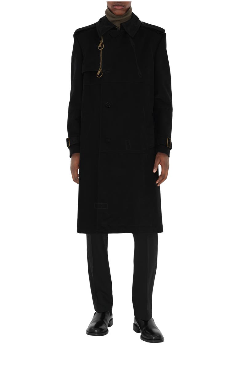 Burberry Long Cotton Nylon Trench Coat, Main, color, 