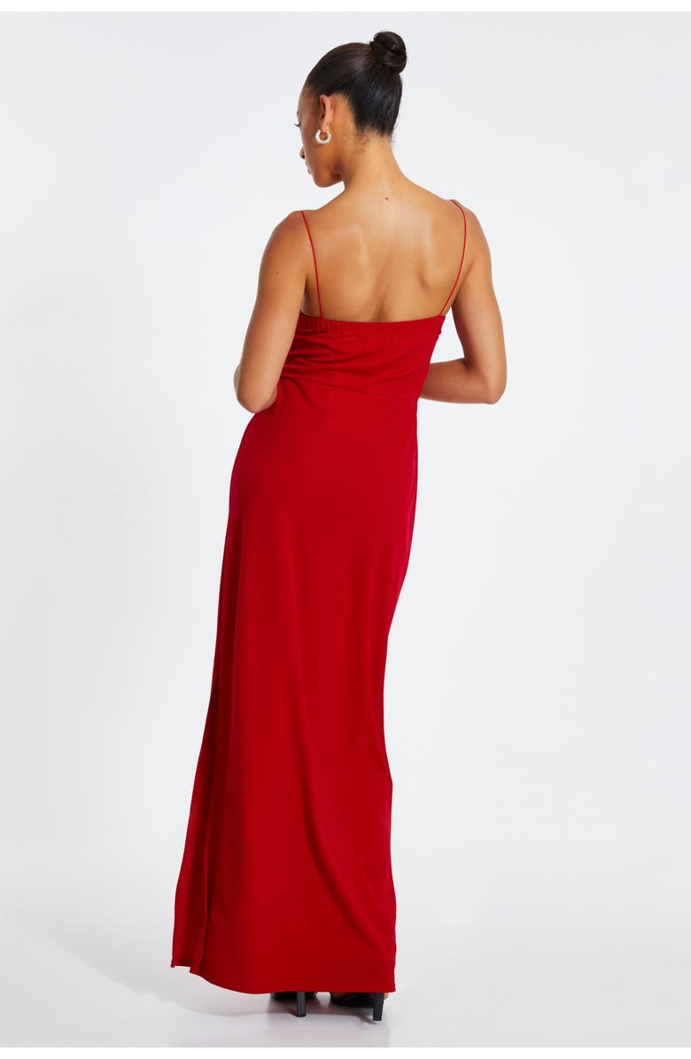 QUIZ Scuba Crepe Floral Trim Strap Maxi Dress, Alternate, color, 