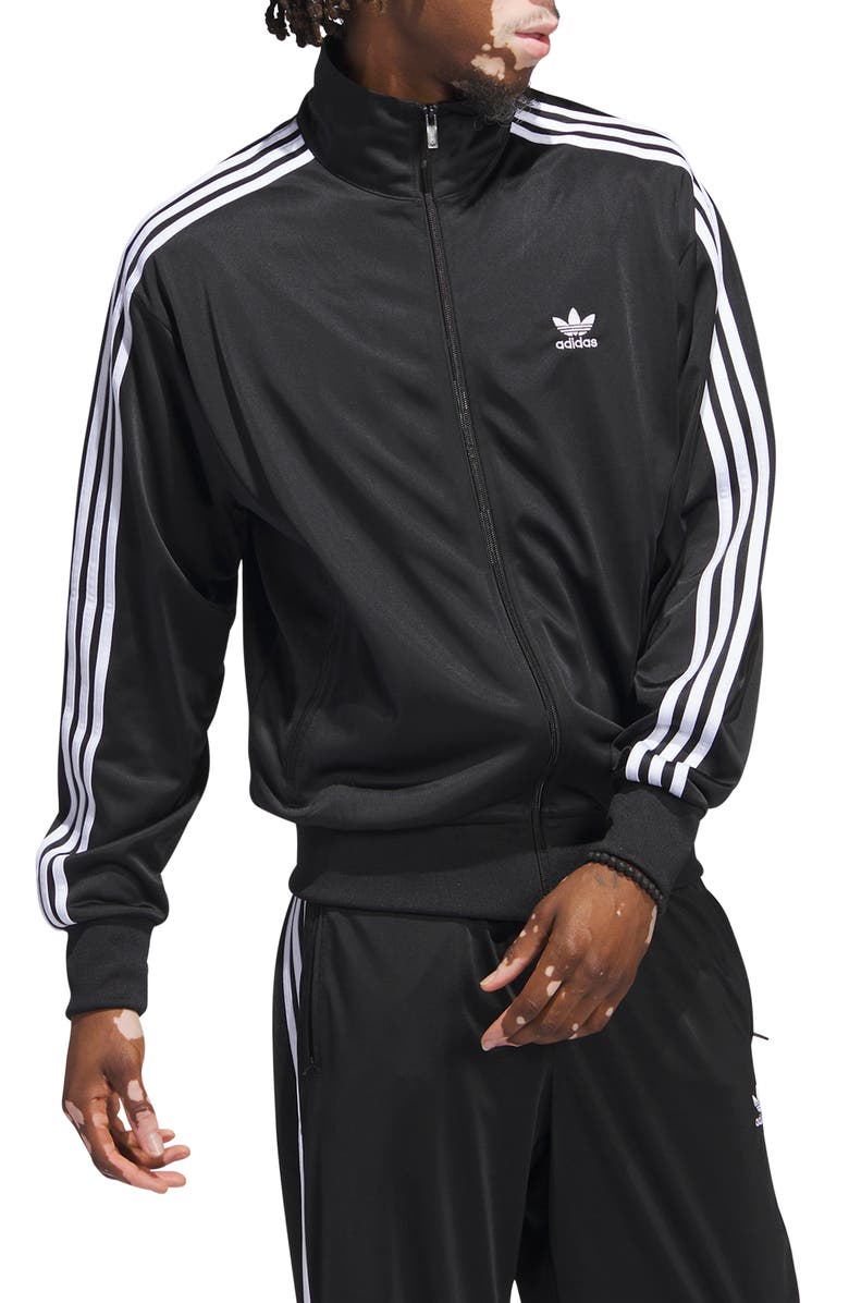 adidas Originals Firebird Recycled Polyester Track Jacket, Main, color, Black/Whit