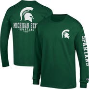 Champion Men's Champion Green Michigan State Spartans Team Stack Long Sleeve T-Shirt