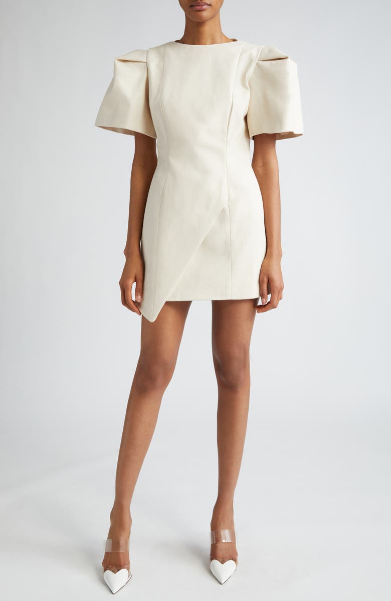 ISRAELLA KOBLA Togu Asymmetric Hem Minidress, Main, color, Beige