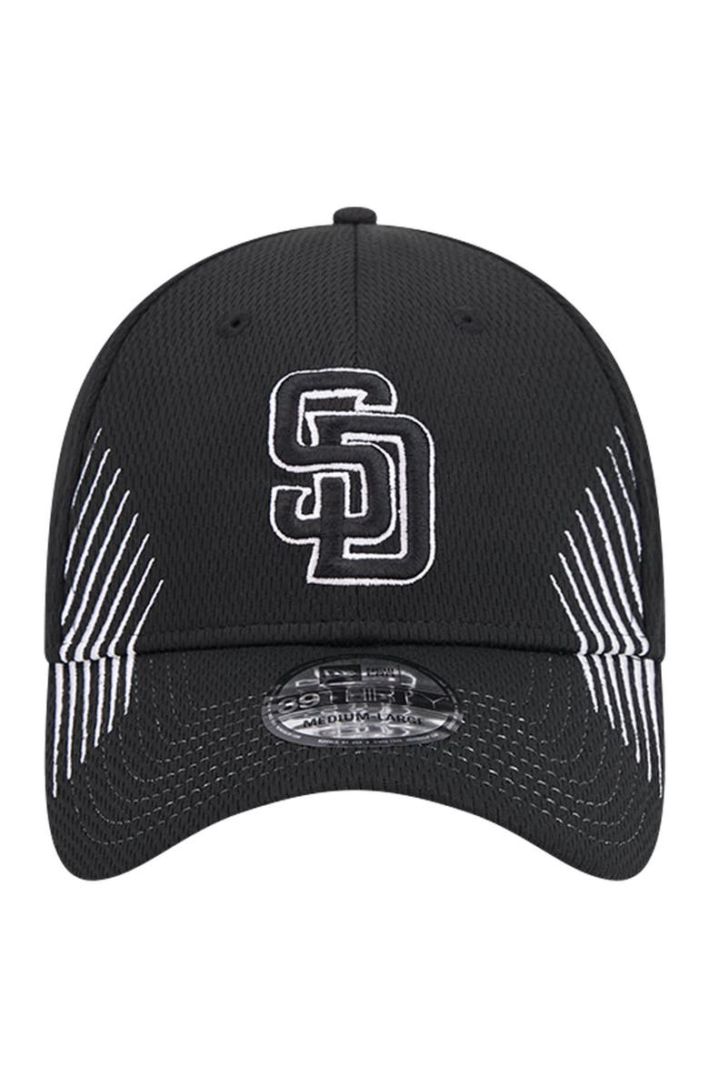 New Era Men's New Era Black San Diego Padres Active Dash Mark 39THIRTY Flex Hat, Alternate, color, Black