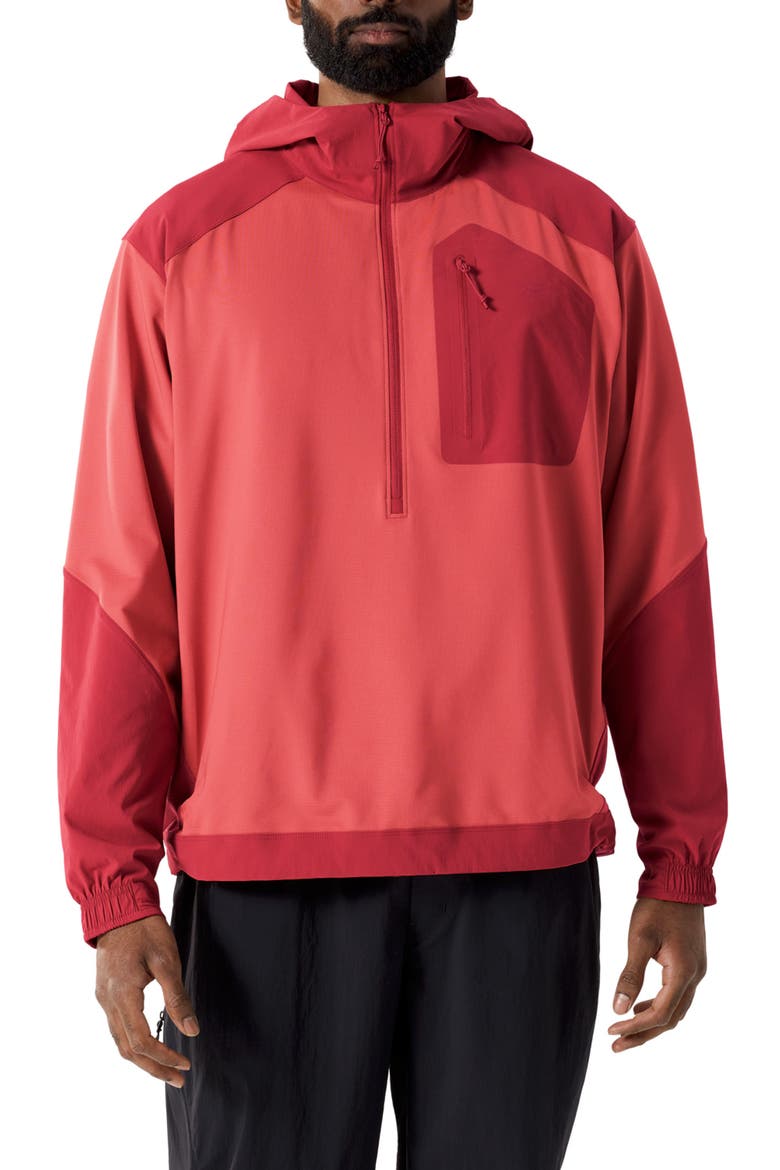 Konseal SL Quarter Zip Hoodie, Main, color, STONE RED/ DARK STONE RED