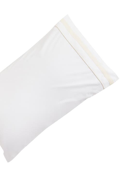 Melange Home 300 Thread Count Percale Border Sheet Set In White