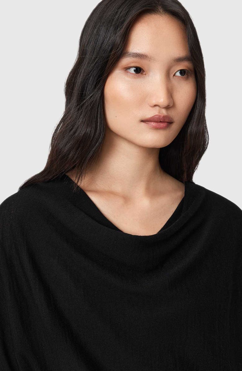 AllSaints Ridley Dolman Sleeve Crop Sweater, Alternate, color, Black