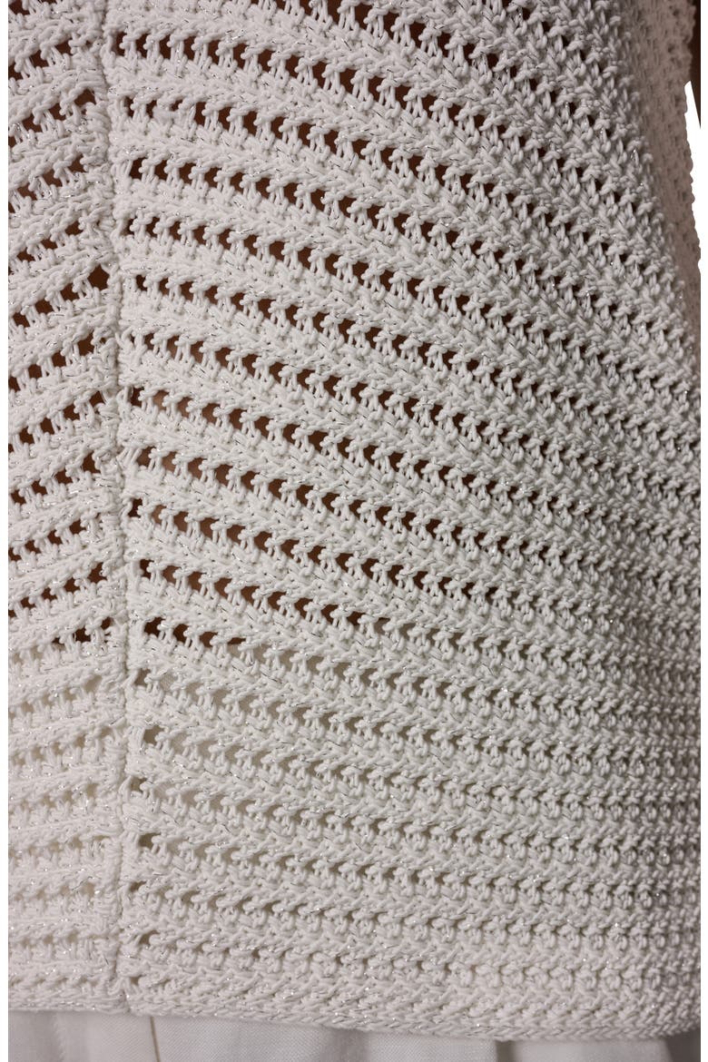 Metallic Open Stitch Sweater Tank, Alternate, color, CREAM