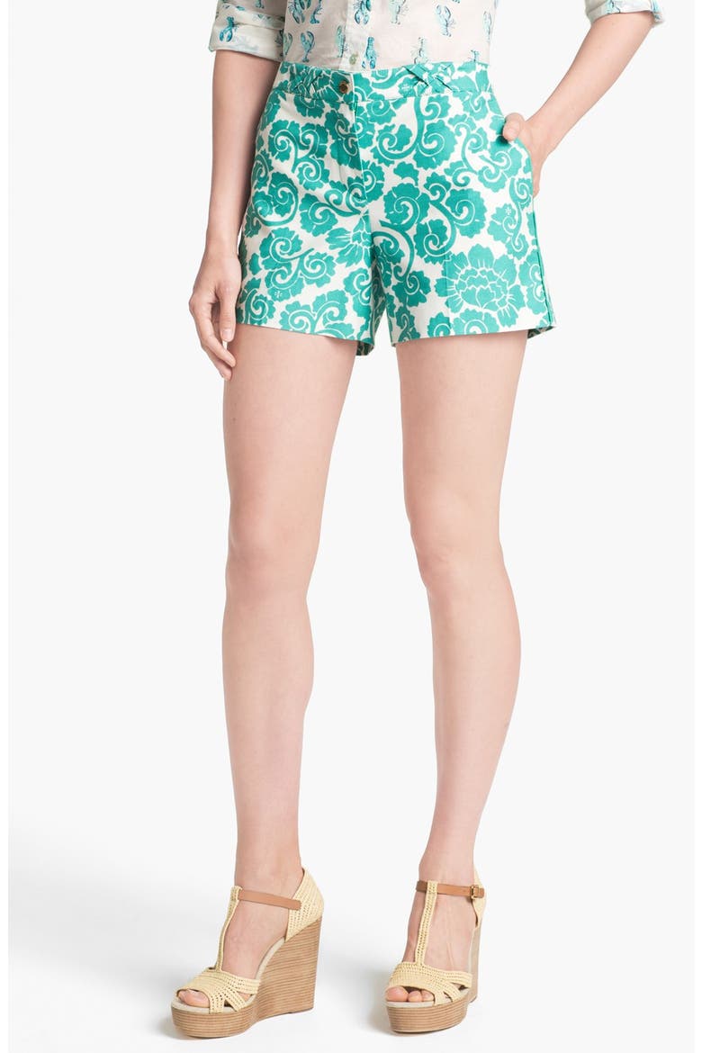 'Gabriel' Print Shorts, Main, color, VIRIDIAN GREEN CAPTIVA