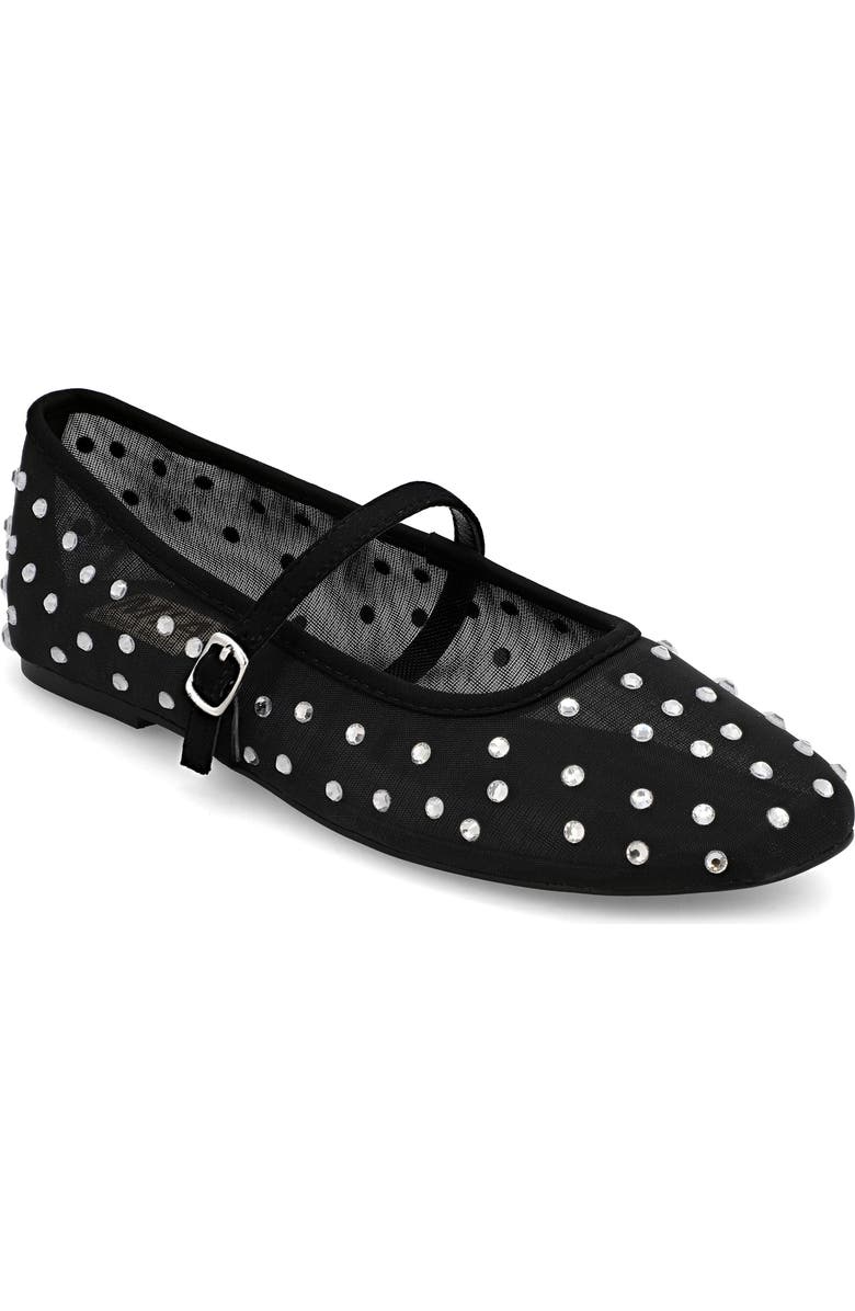 MIA Limited Edition Kerra Rhinestone Stud Ballet Flat, Main, color, Black