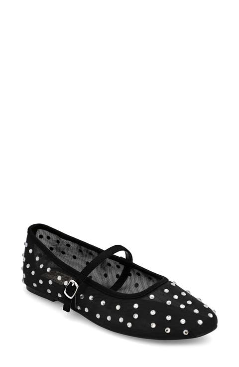 Kerra Rhinestone Stud Ballet Flat (Women)
