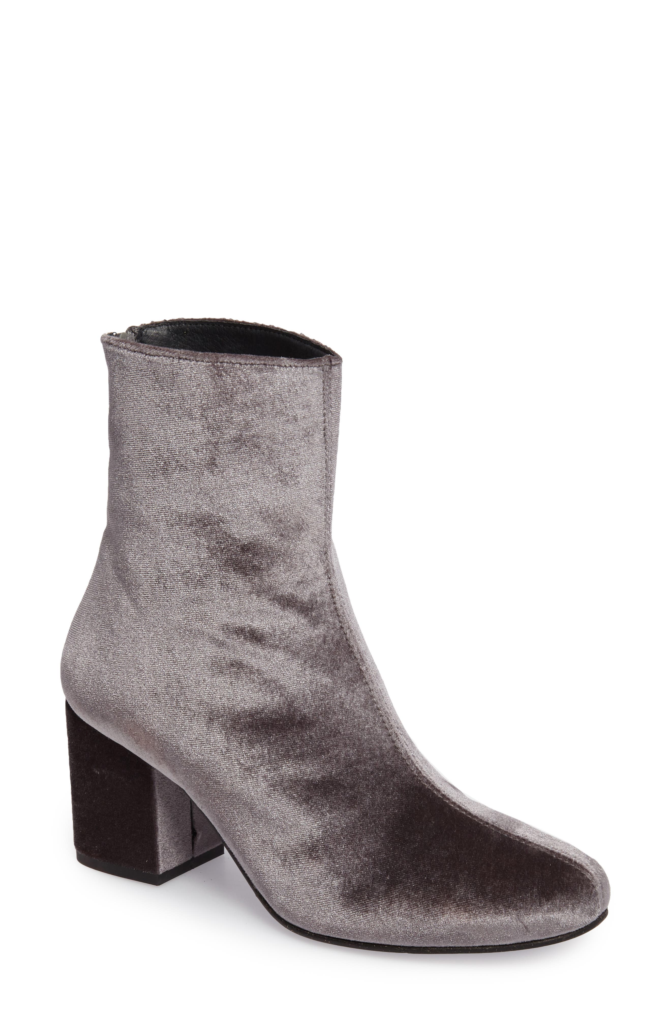 Cecile Block Heel Bootie, Main, color, GREY