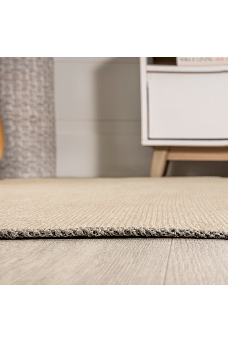 Cirkel Minimalist Geometric Dot Machine-Washable Area Rug, Alternate, color, Cream/Green