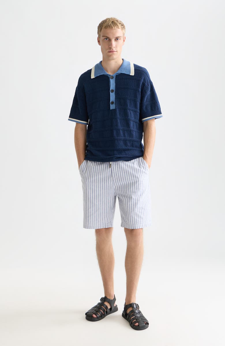 Scotch & Soda Loose Fit Contrast Trim Polo, Alternate, color, Pageant Blue