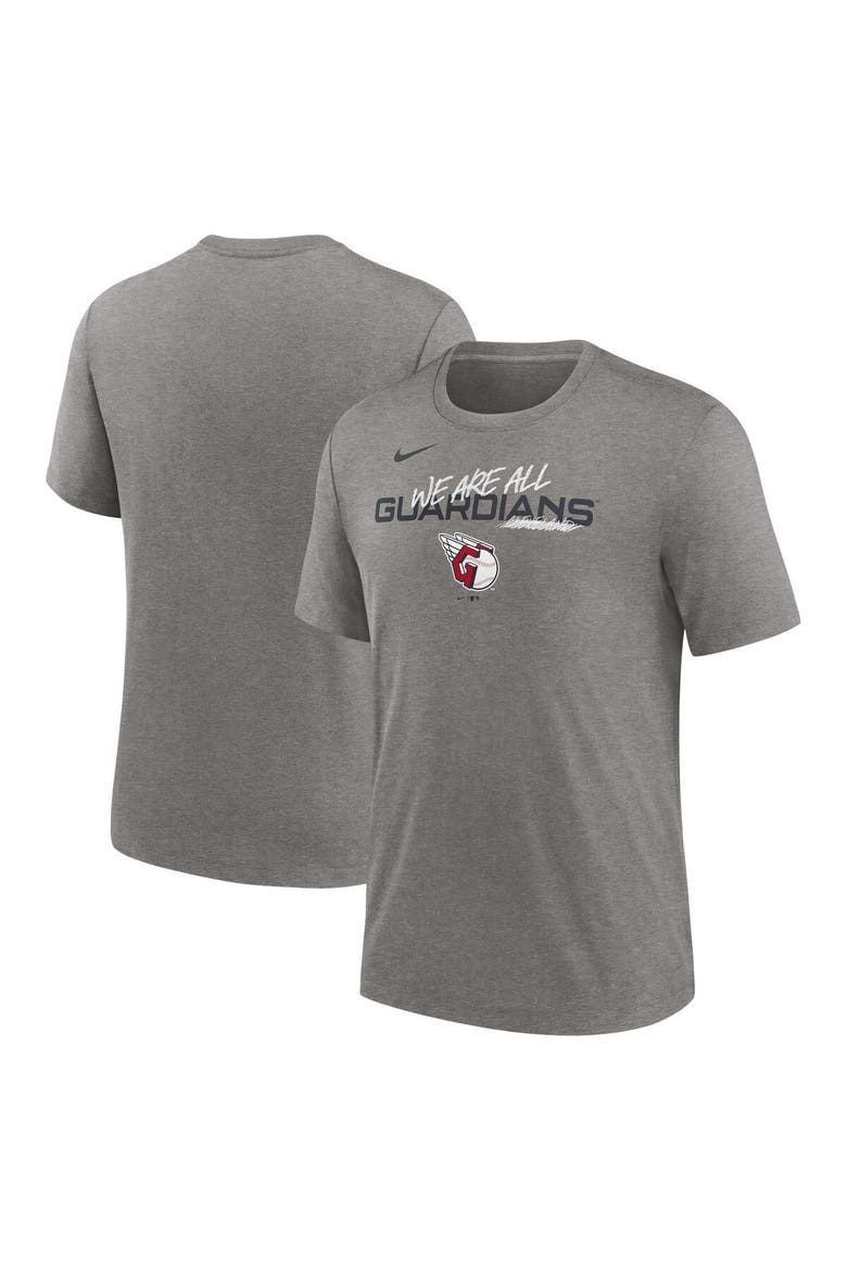 Men's Nike Heather Charcoal Cleveland Guardians We Are All Tri-Blend T-Shirt, Main, color, Heather Charcoal