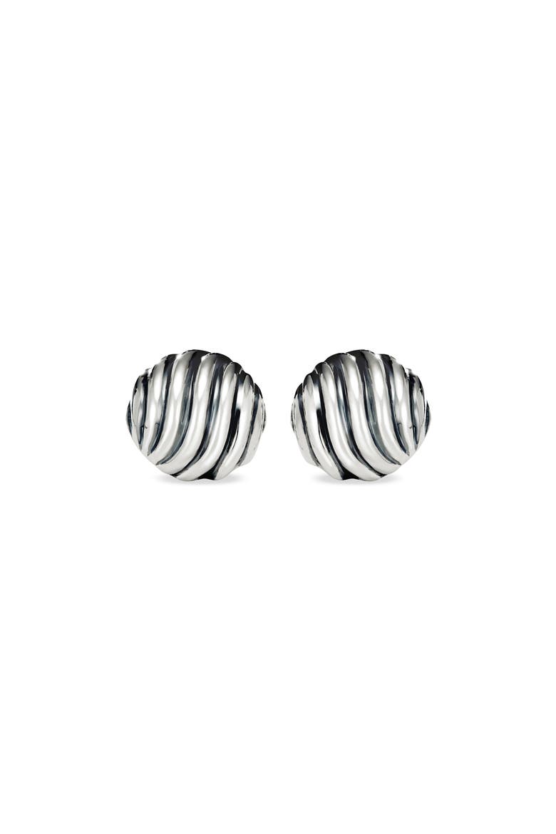 Sculpted Cable Earrings, Main, color, SILVER