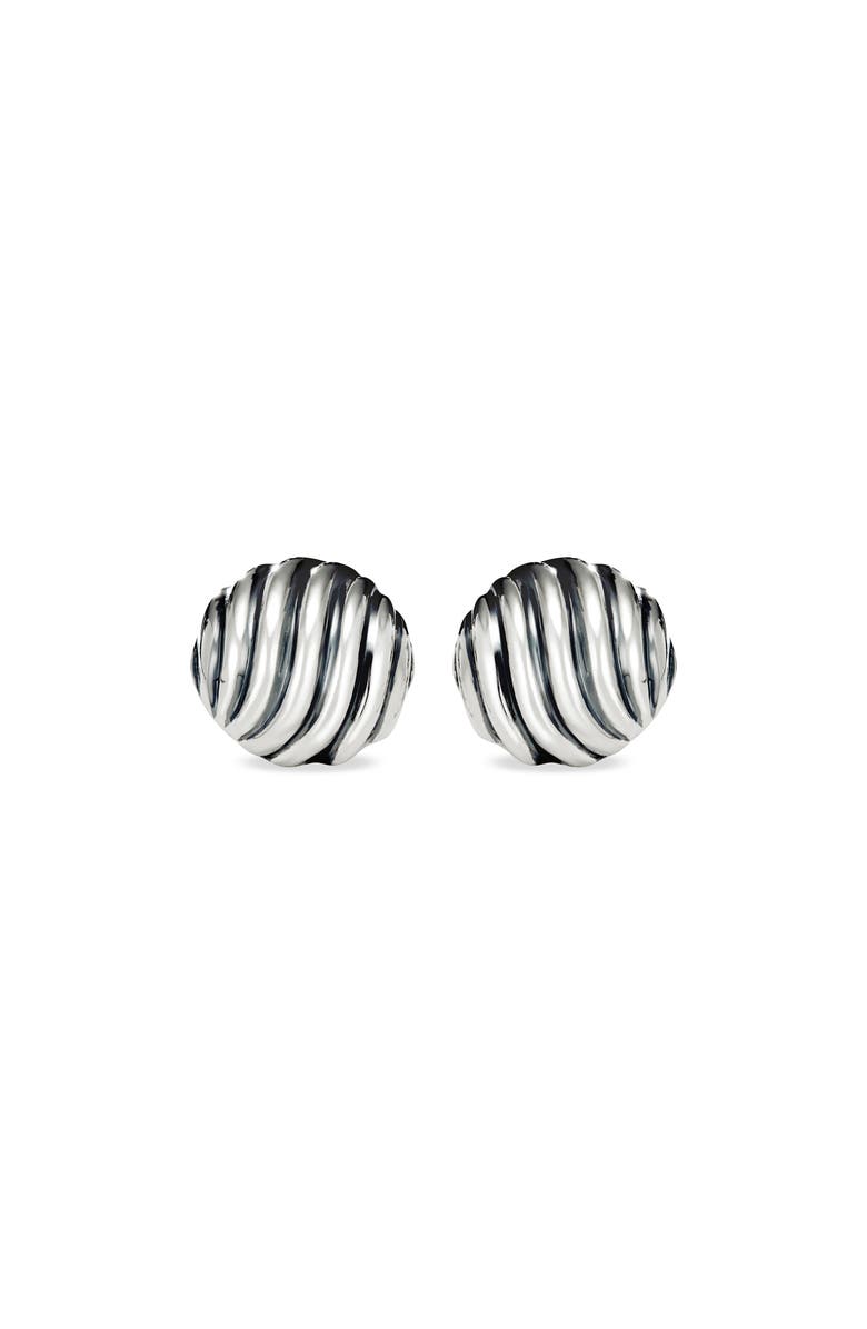 David Yurman Sculpted Cable Earrings, Main, color, Silver