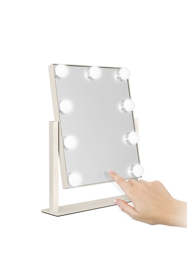 Small Vertical Hollywood Makeup Mirror with Lights, Main, color, Neutral