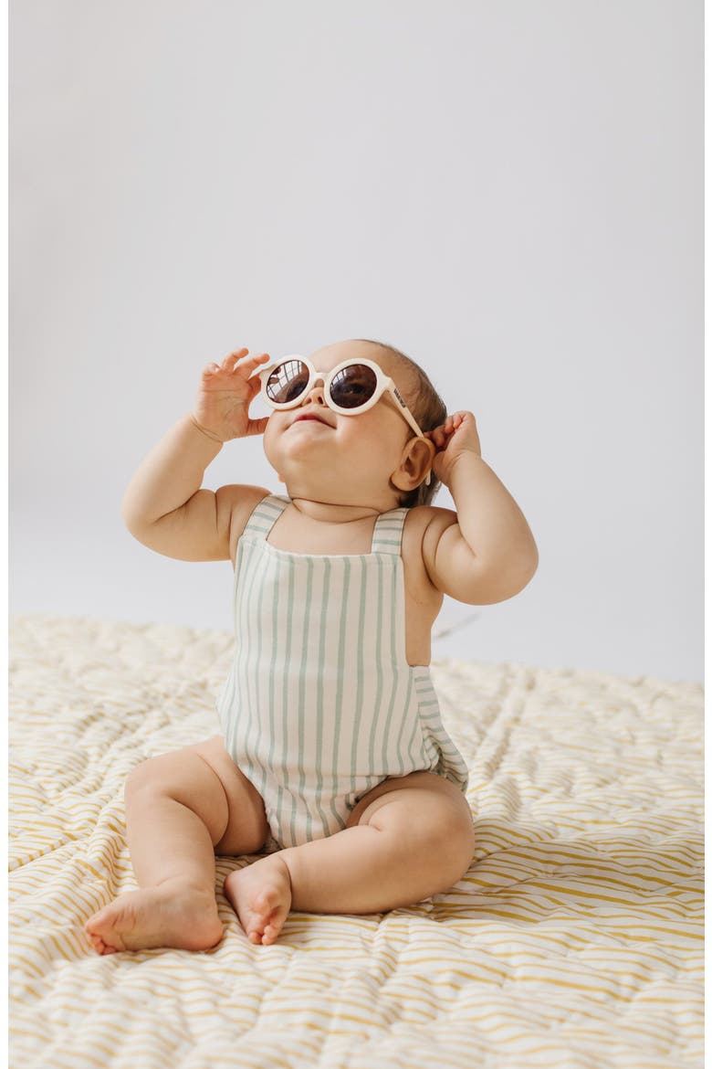Crisscross Organic Cotton Bodysuit, Alternate, color, STRIPES AWAY SEA